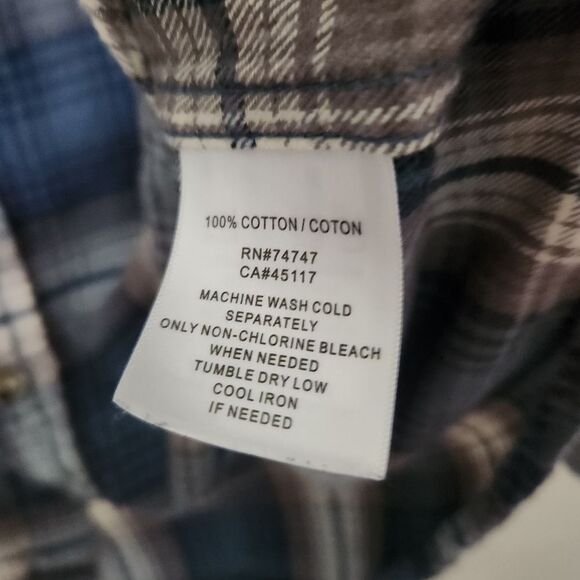 Hobbs Creek Mens Blue Plaid Shirt Button Front Long Sleeve Size XL - Picture 5 of 7